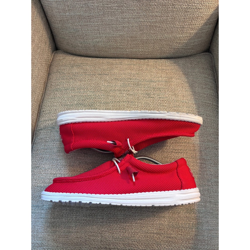 Hey Dude Wally Sox Mens Red Knit Slip On Loafers Shoes Size 13 40019-8C1 - Picture 6 of 9